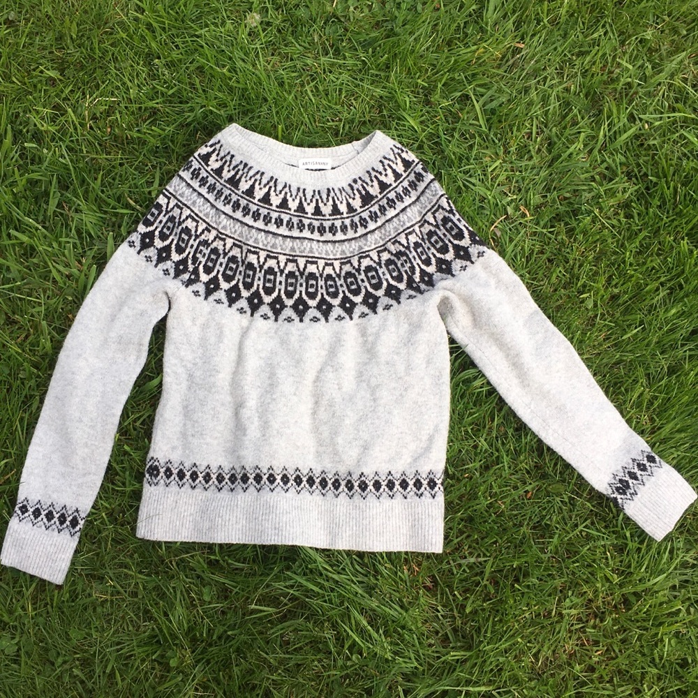 Artisan NY Wool Blend Sweater - Fair Isle Style
